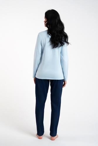 Arietta Dámske pyžamo s dlhými rukávmi a nohavicami Italian Fashion - modré