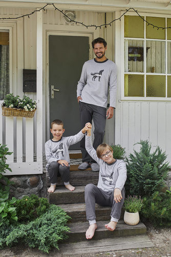 Tikal Pánske dlhé nohavice s dlhým rukávom Italian Fashion - melange/graphite