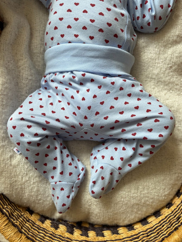 Dojčenské polodupačky Love Eevi modré so srdiečkami 100 % bavlna