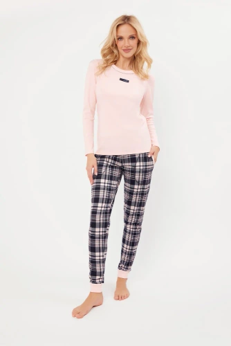 Dona Dámske pyžamo Italian Fashion salmon - bavlna, dlhý rukáv a nohavice
