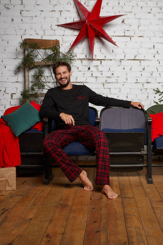 Zeman Italian Fashion pánske pyžamo - čierne/potlač