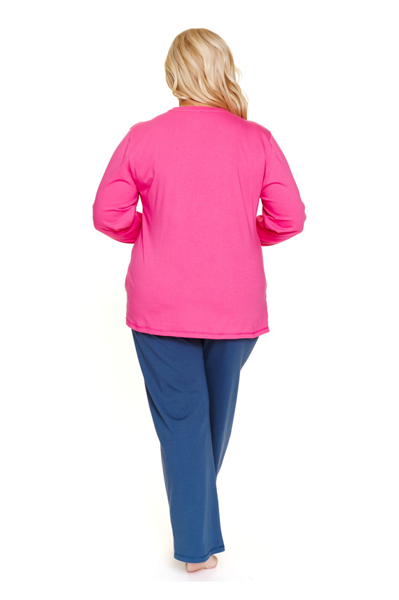 7328 Doctor Nap Peony dámske pyžamo - bavlna, plus size, dlhý rukáv