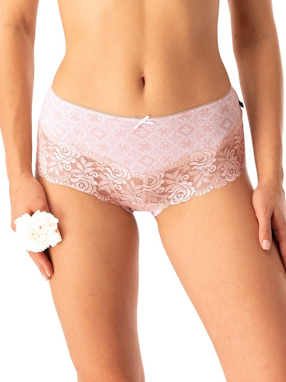 Dámske bavlnené nohavičky Key LPB 731 black beige - sada 2 ks v krabici, klasický strih