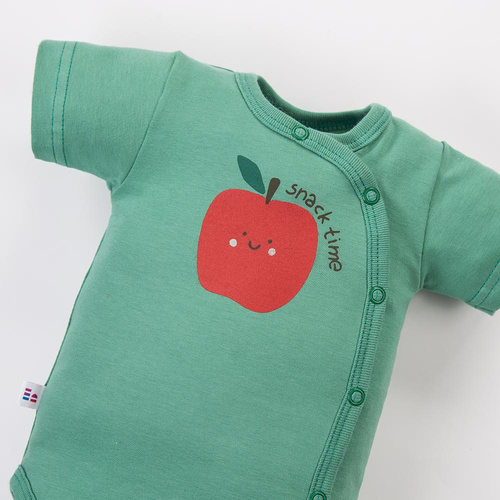 Dojčenské body Eevi Snack Time krátky rukáv bavlna elastické pohodlné