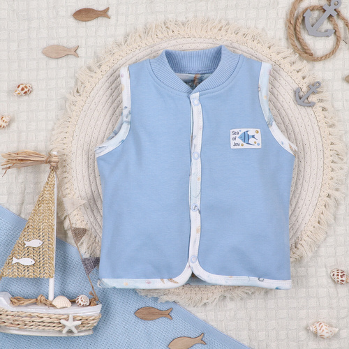 ABN-5458 Sea Of Joy Nini vesta - organická bavlna, pohodlné zapínanie