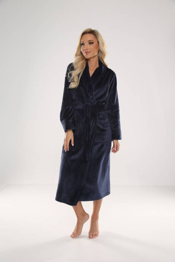 628 Abigail Dlhý dámsky župan Forex - tmavomodrý