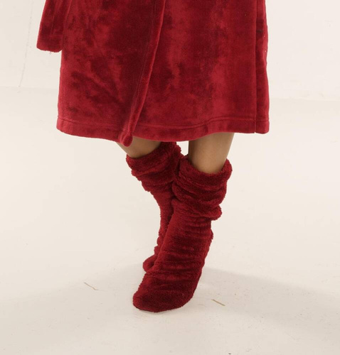 553/554 Wellsoft Hladké ponožky na spanie De Lafense - bordové