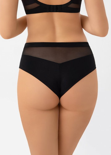 Nohavičky Brasil B002 Lilu Gorsenia black - výšivka, mikrovlákno, komfort