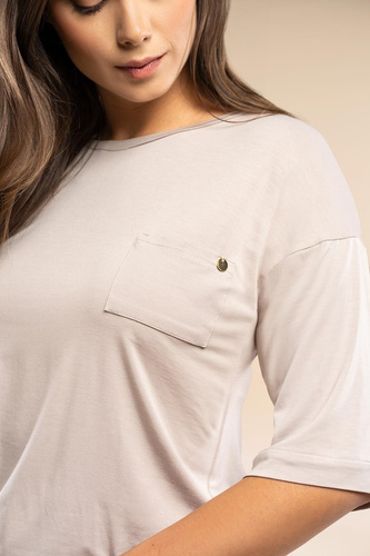 Dámske pyžamo MK34 Only You beige Belle Reverie - viskóza, krátky rukáv, ľahké a zmyselné