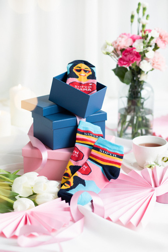 K89S Super Mama Foot Socks Italian Fashion - námornícka modrá/farebná