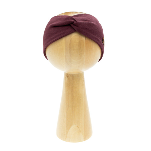 217066 Bavlnená rebrovaná čelenka Alisa Nicol - bordová