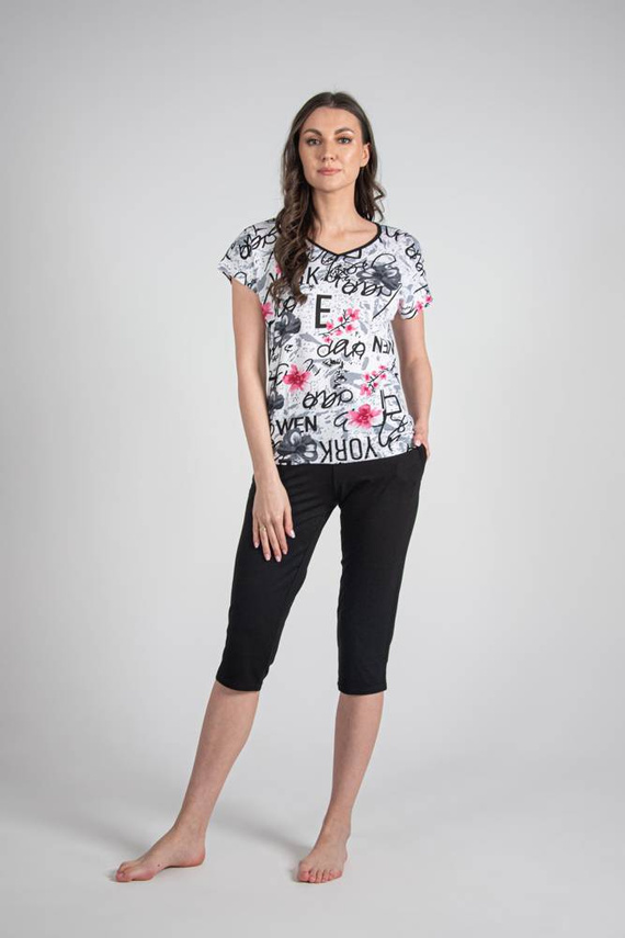 676 Dámske pyžamo s podrážkou Forex - biele