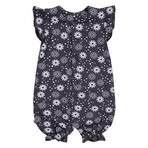 Rampúchy pre dievčatá EEVI - grafitové s kvetmi, 100% bavlna