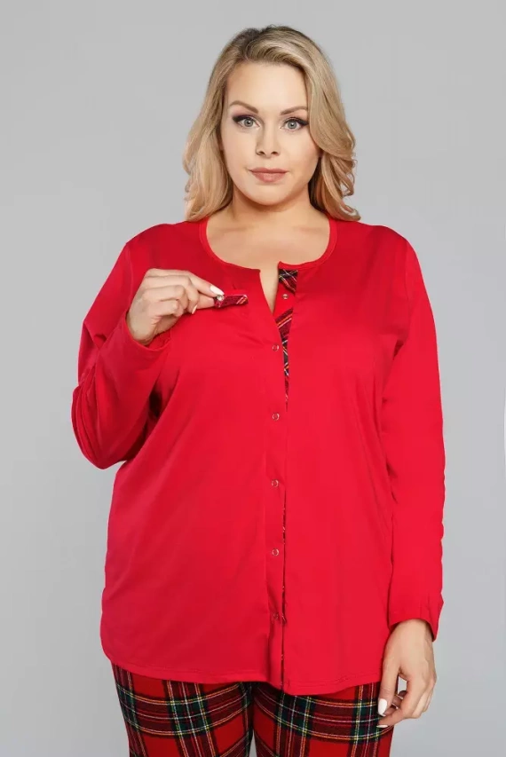 Zorza dámske pyžamo s dlhým rukávom, nohavice Talianska móda - zelená/potlač