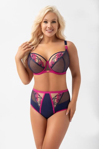 Gorsenia G022 Savina Podprsenka soft pre veľké prsia s výšivkou a silným zdvihom