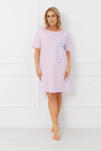 Dámska nočná košeľa ERULA Italian Fashion cotton jersey short sleeve - ružová