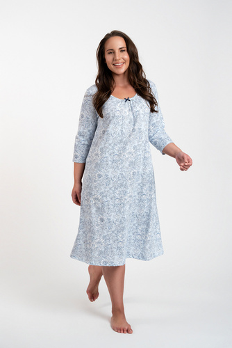 Nočná košeľa Antonia Talianska móda - modrá potlač