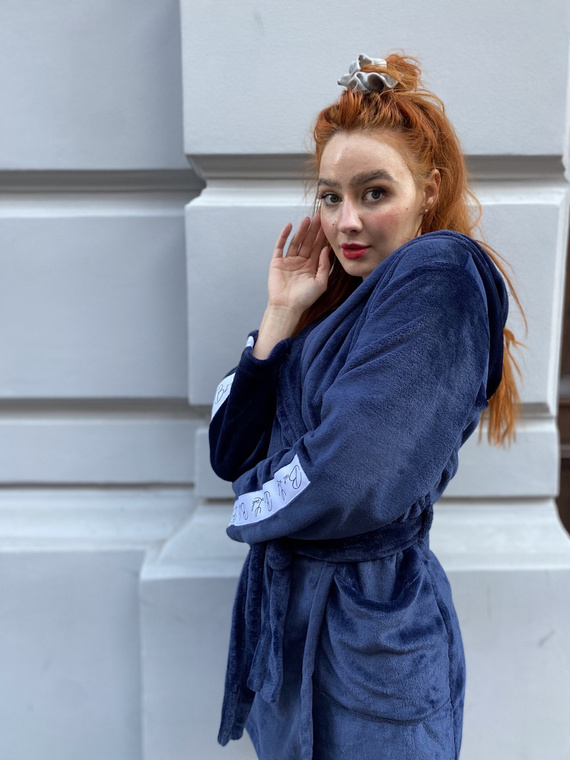 626 Abigail Dámsky krátky župan Forex - tmavomodrý