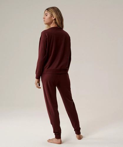 Dámske pyžamo Atlantic NLP-499 wine - bavlnené, s dlhým rukávom, pohodlné a štýlové