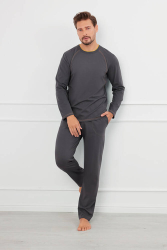 Salomon Pánske pyžamo s dlhým rukávom a dlhými nohavicami Italian Fashion - graphite/honey