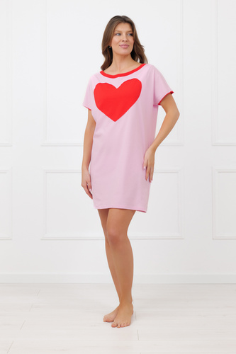 Nočná košeľa Sabrina Italian Fashion 100% bavlna – krátky rukáv, srdce