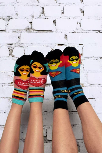 M41Z Super Dad Socks ponožky ponožky Talianska móda - námornícka modrá/farby