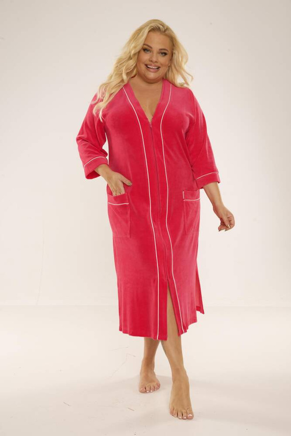 974 / 352 Dámsky župan Velour Forex - malinový