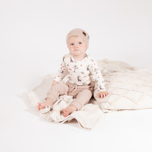 218094 Detské body Nicol s medvedíkom Yogim - bavlna, dlhý rukáv, lesný vzor