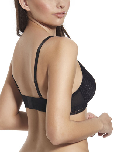 Martina Čierna podprsenka s vypchávkami a košíčkami Selene