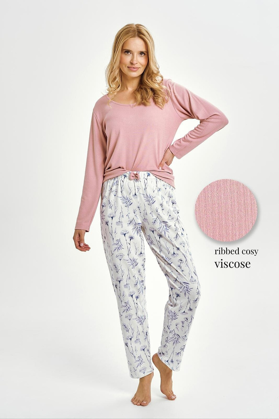 Dámske pyžamo Taro 3456 Caroline ružový set z viskózy a bavlny