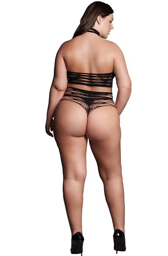 Dámske body Mapale 7481 Romper Babydoll biele čipkované s odhalenými chrbtom