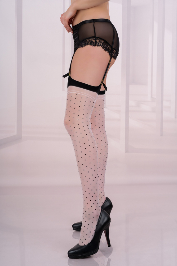 Tarini 20 den LivCo Corsetti Pásikové pančuchy - biele