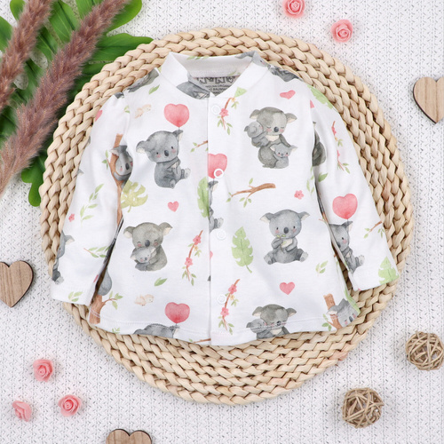 ABN-5540 Nini Happy Animals detské body z organickej bavlny - bez niklových cvočkov, bezpečné a pohodlné pre dieťa