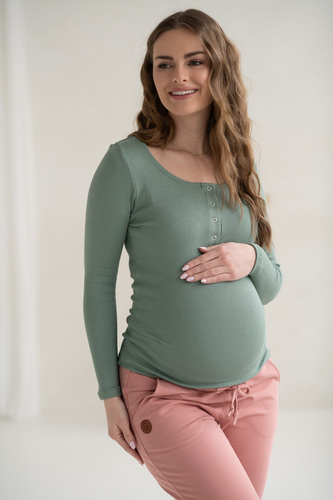Tummy Milk&Love tehotenská a dojčiaca blúzka viskóza sage