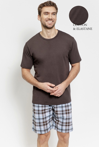 Taro 3578 Marcello pánske pyžamo bavlna hnedé