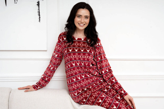 Island Fleece Dámska súprava Italian Fashion - bordová potlač