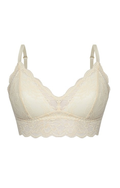 Kaja 02 Mäkká podprsenka s kosticami Mefemi sand - čipka, mäkká, pohodlná, s ozdobnou mašľou