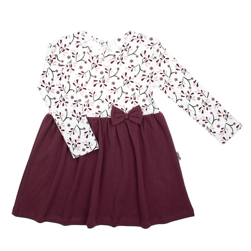 217166 Alisa Nicol šaty - bavlna, dlhý rukáv, kvetinový vzor, mašľa