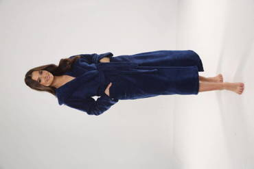 807 Dlhý dámsky župan Luna II Forex - námornícka modrá