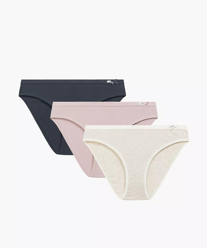 Nohavičky 3CLP-002 Sport Atlantic - bavlnené, klasický strih, 3 ks v balení grafitová/ružová/béžová