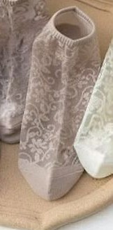 CC-251112 – dámske bavlnené členkové ponožky so sieťkou beige