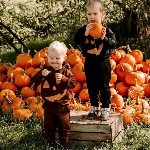 Eevi Halloween detská tepláková súprava hnedá - teplá súprava, mikina a nohavice
