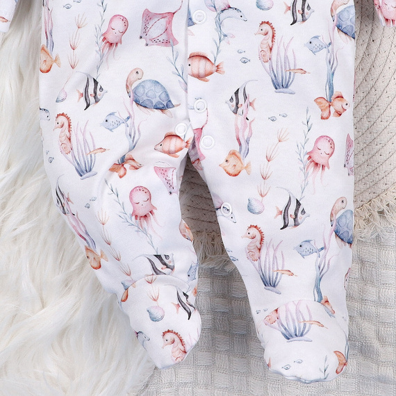 ABN-5479 Underwater World Nini detský župan - organická bavlna, pohodlné zapínanie na cvočky