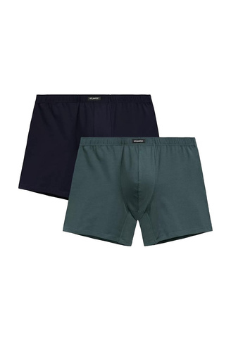Pánske boxerky Atlantic 2MH-173 green/ navy blue - strih na mieru, bavlna, 2-pack