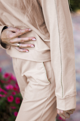 Maio dámska tepláková súprava Mirale cotton 95% bavlna 5% elastan, poľská výroba - elegantná športová súprava - béžová