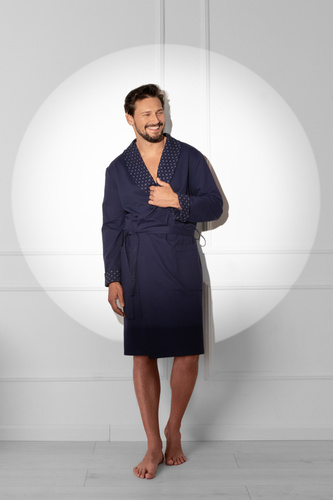 Pánsky župan Gerard - 100 % bavlna, klasický strih s elegantnou úpravou Talianska móda