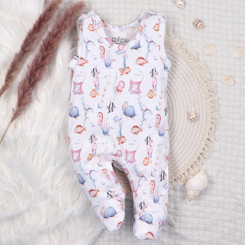 ABN-5480 Podvodný svet Nini detské oblečenie na spanie - organická bavlna, obopnuté nožičky