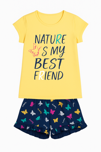 Mariposa Dievčenské pyžamo Italian Fashion - žlto-modré