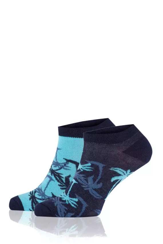 S152S Ponožky Paleros Italian Fashion - tmavomodré/tyrkysové