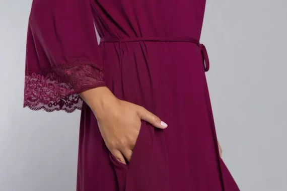 Župan Samaria Italian Fashion 3/4 rukáv - vínny